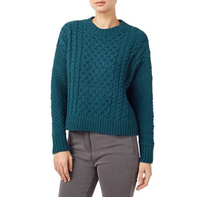 Dash Teal Cable Knit Jumper